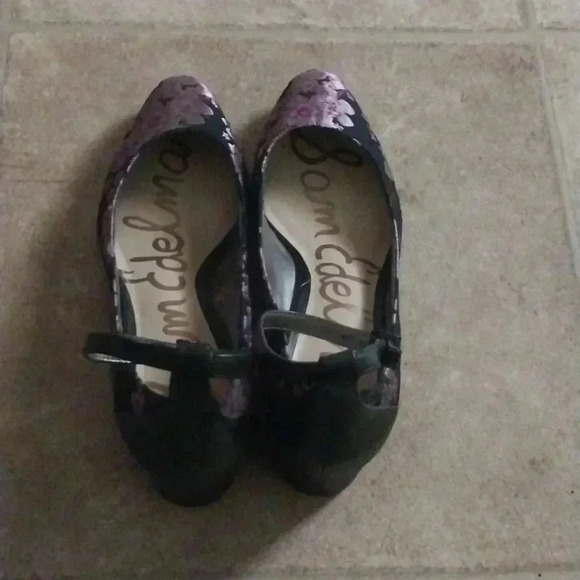 Sam Edelman Floral Mary Jane Shoes Size 7 - Picture 3 of 4